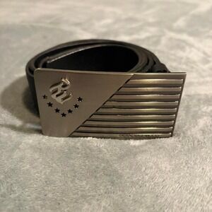 Vintage Big Buckle Roca Wear Black and silver belt size 36‎